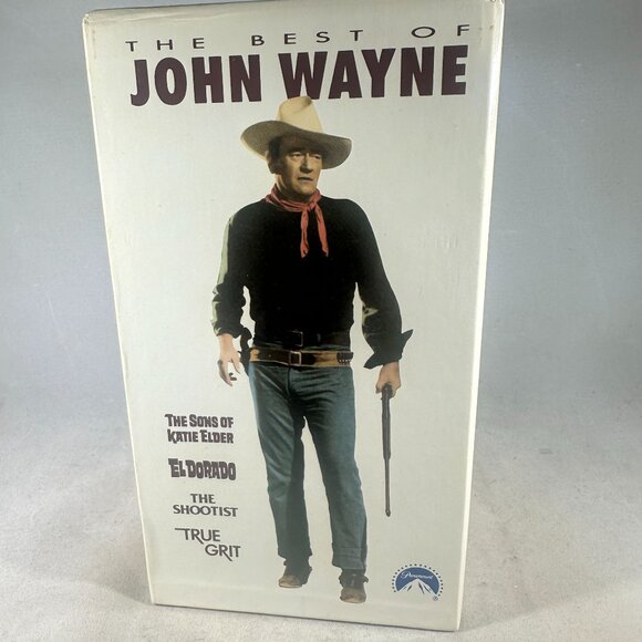 The Best Of John Wayne 4 VHS Box Set Sons Of Katie Elder El Dorado True Grit - Picture 2 of 4